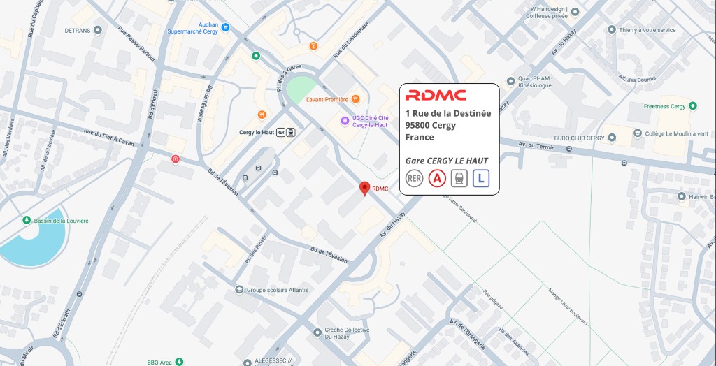 Voir le siège RDMC sur Google Maps — 1 Rue de la Destinée, 95800 Cergy